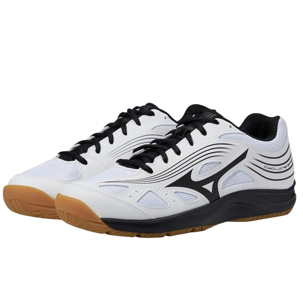 MIZUNO Womens Cyclone Speed 3 Volleyball Shoe Size 8 White Black Lace Up NWOB